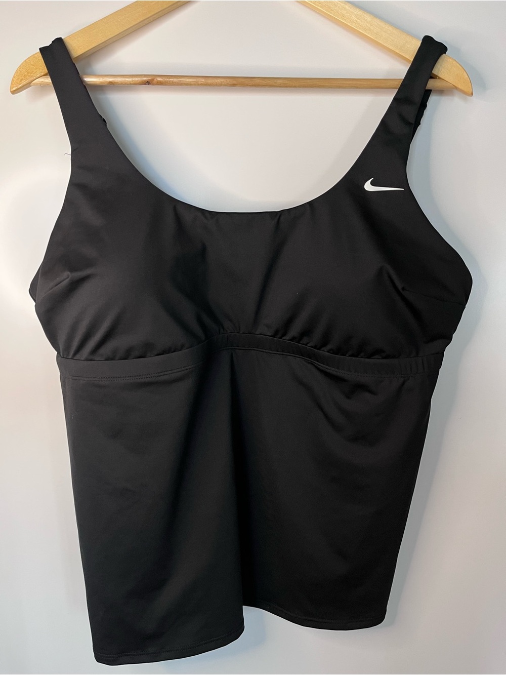 Nike Black Tankini Swim Top | Women’s 1X | Adjustable Straps | Shelf Bra